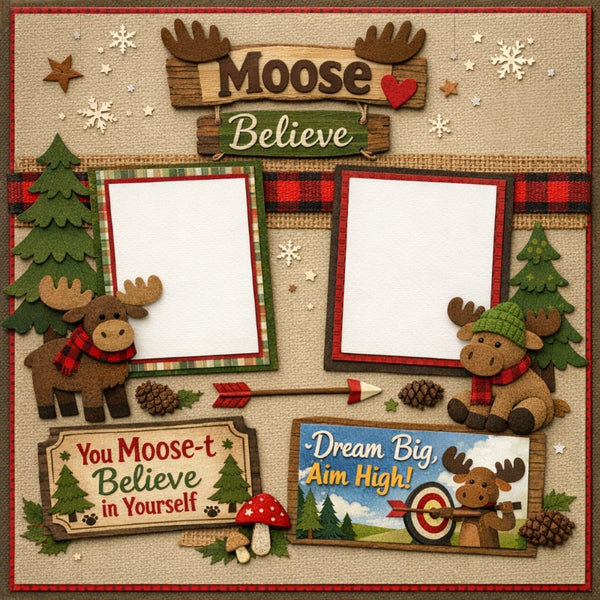 Moose Believe-Premade Scrapbook Page