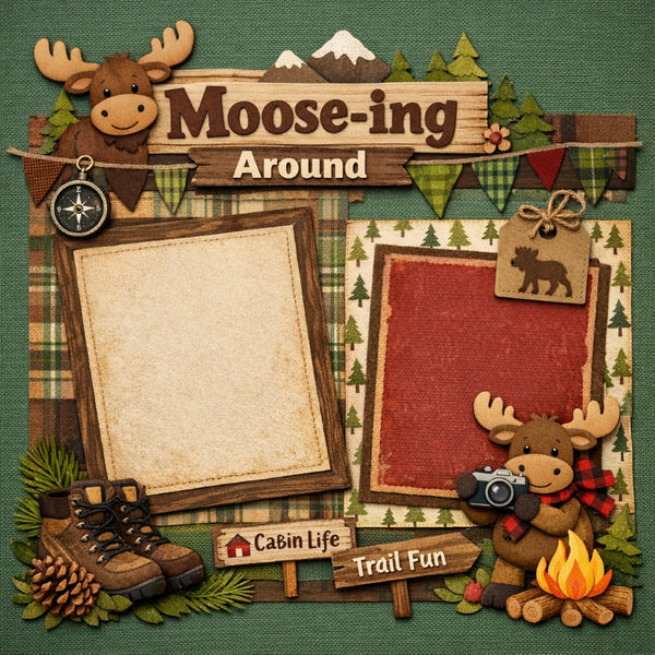 Moose-ing Around-Premade Scrapbook Page