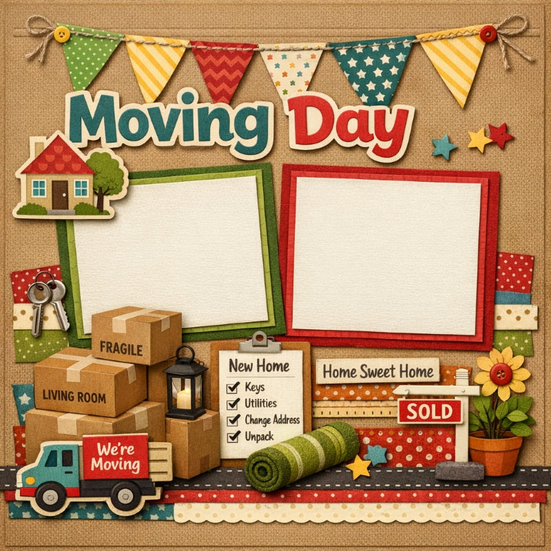 Moving Day-Premade Scrapbook Page