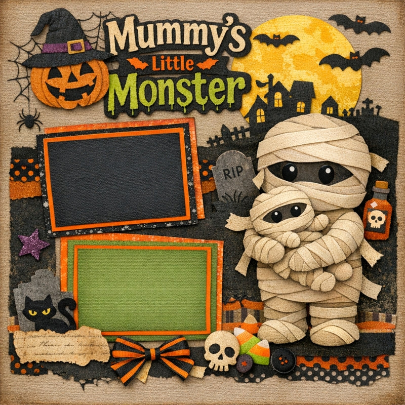 Mummy's Little Monster-Premade Scrapbook Page
