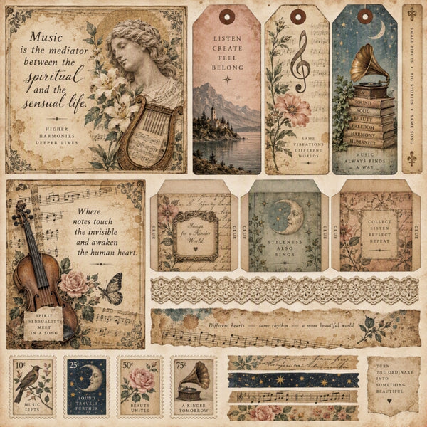 Music-Premade Junk Journal Page