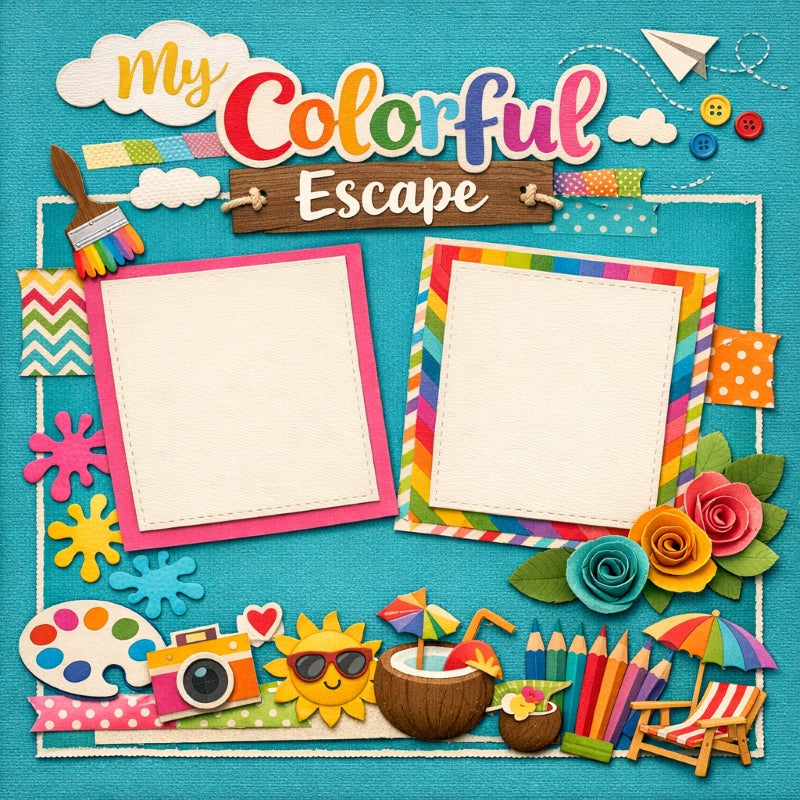 My Colorful Escape-Premade Scrapbook Page