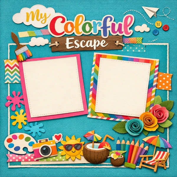 My Colorful Escape-Premade Scrapbook Page