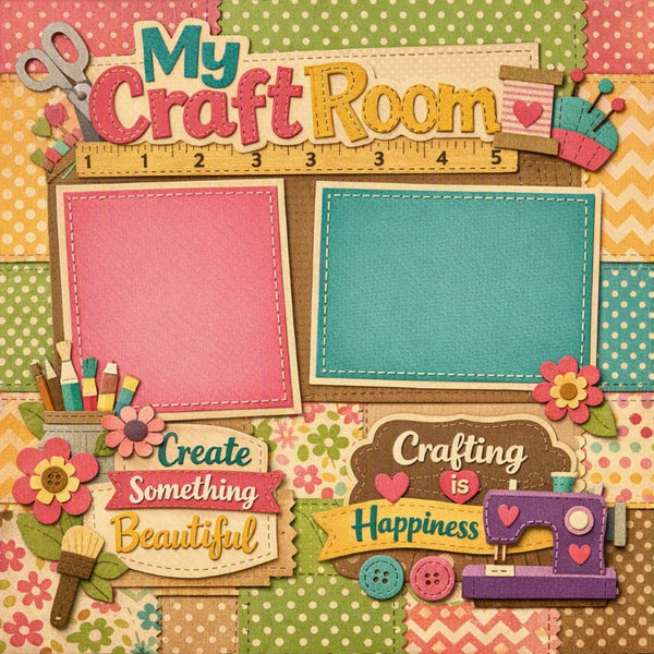 My Craft Room-Premade Scrapbook Page