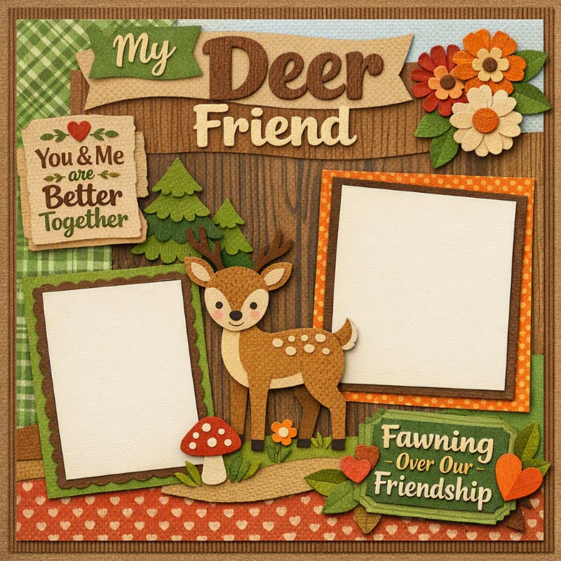 My Deer Friend-Premade Scrapbook Page