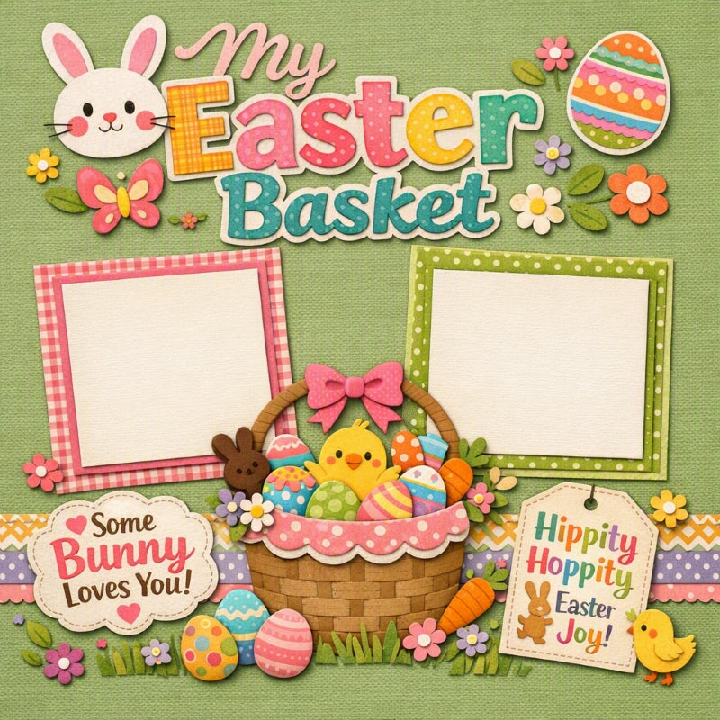 My Easter Basket-Premade Scrapbook Page