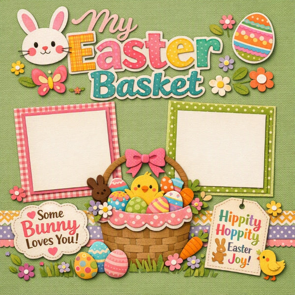 My Easter Basket-Premade Scrapbook Page
