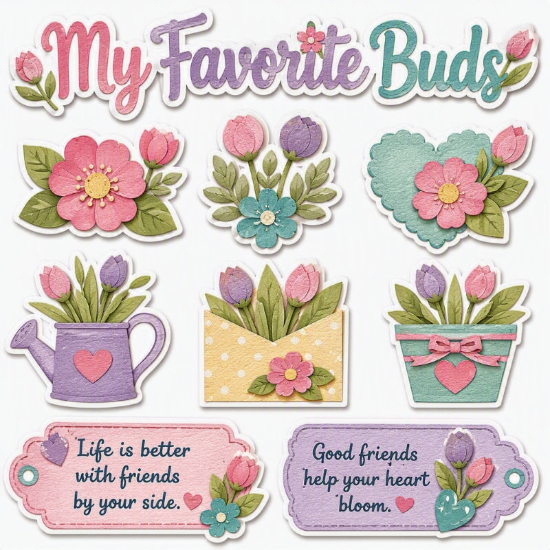 My Favorite Buds-Premade Cutout Set