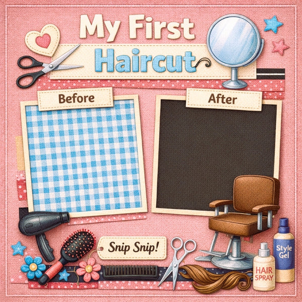 My First Haircut-Premade Scrapbook Page