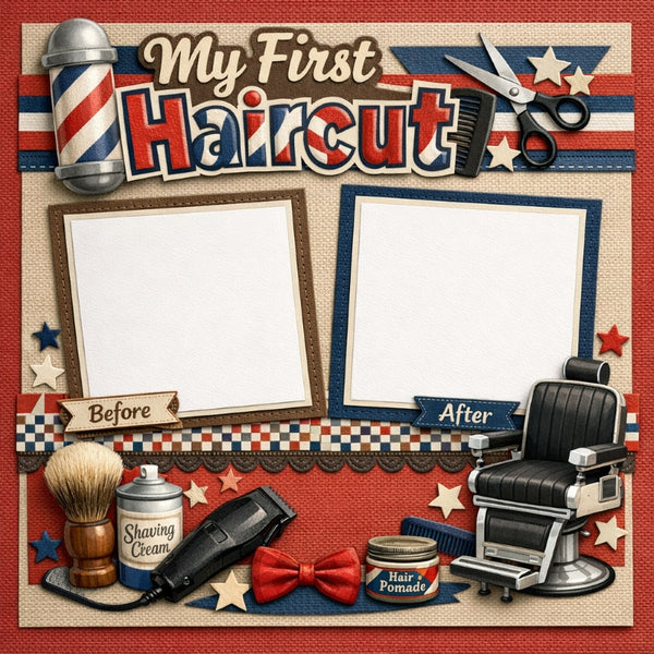 My First Haircut-Premade Scrapbook Page