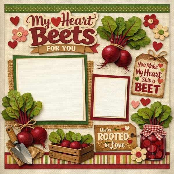 My Heart Beets For You-Premade Scrapbook Page
