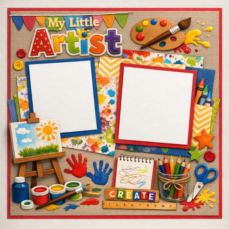 My Little Artist-Premade Scrapbook Page