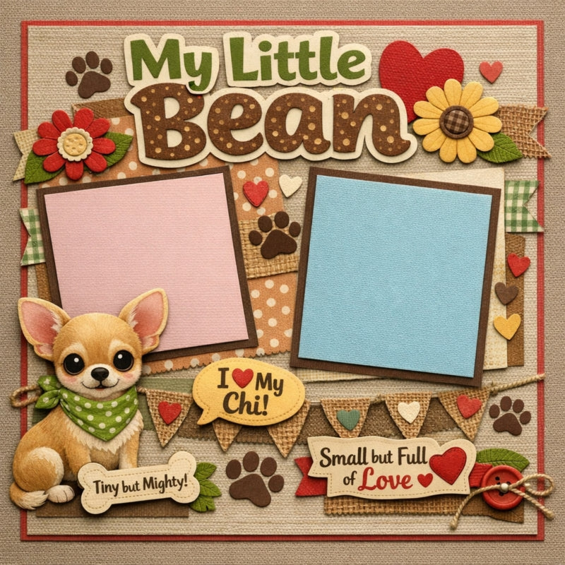 My Little Bean-Premade Scrapbook Page