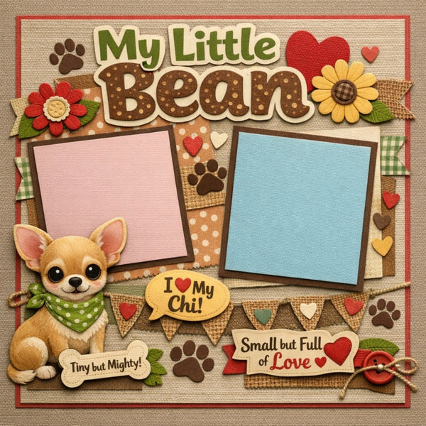 My Little Bean-Premade Scrapbook Page