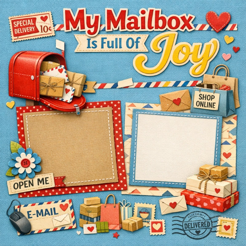 My Mailbox Is Full Of Joy-Premade Scrapbook Page