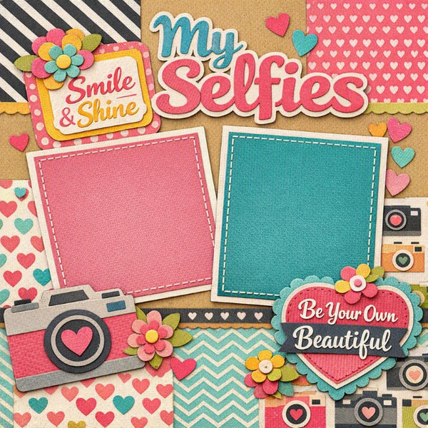 My Selfies-Premade Scrapbook Page