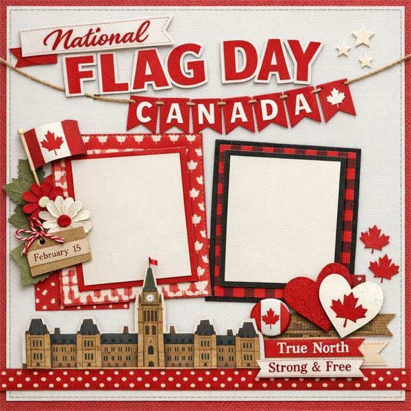 National Flag Day Canada-Premade Scrapbook Page