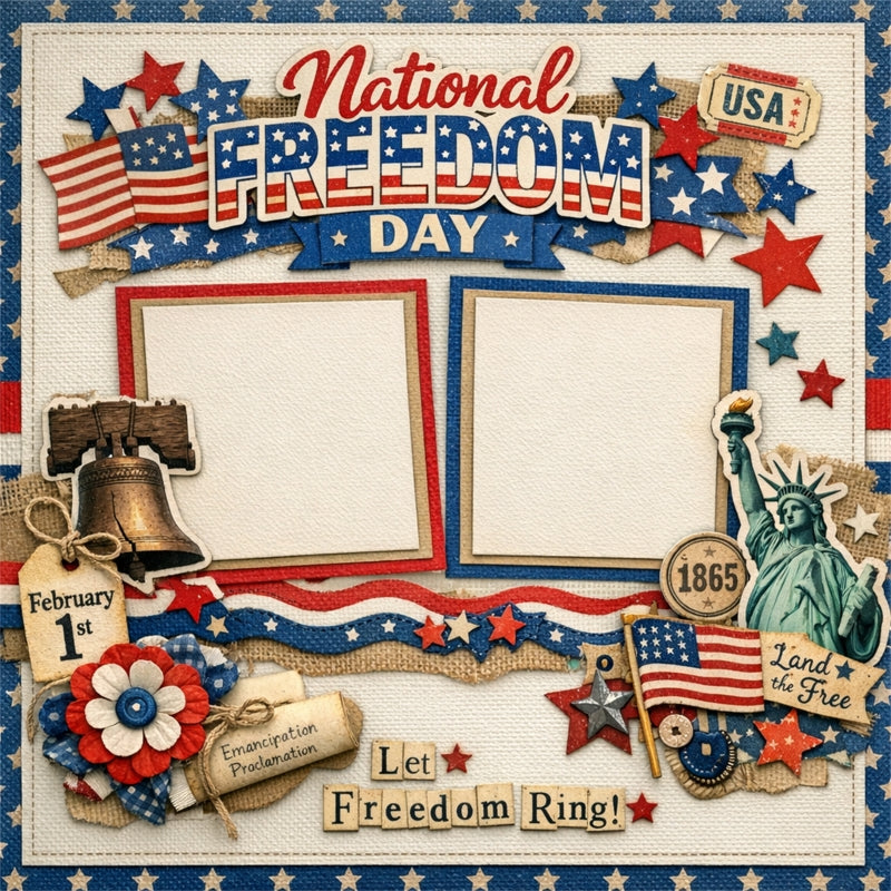 National Freedom Day-Premade Scrapbook Page