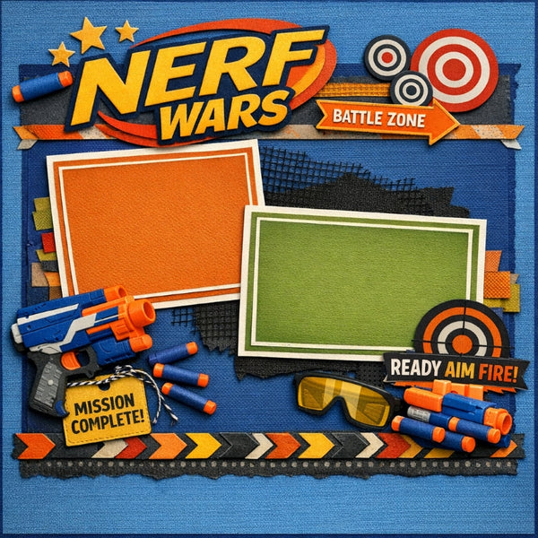 Nerf Wars-Premade Scrapbook Page