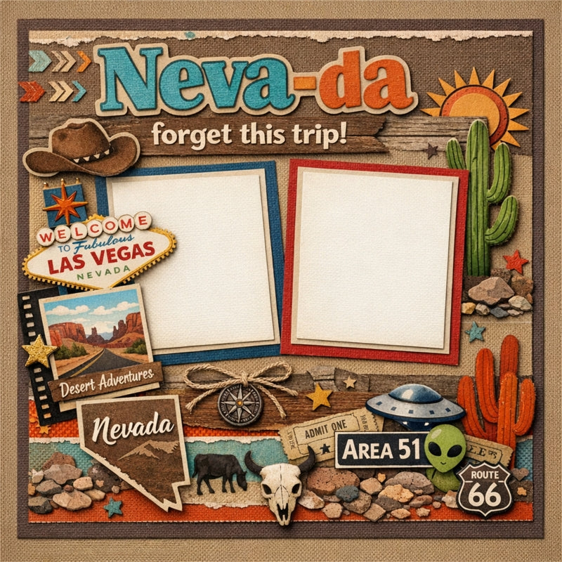 Neva-da forget this trip!-Premade Scrapbook Page