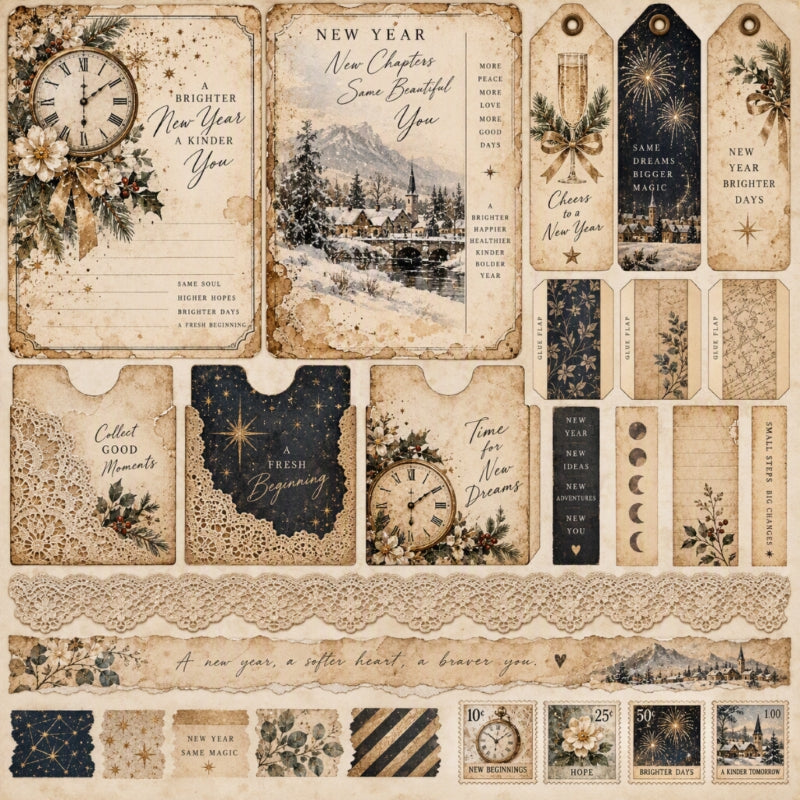 New Year-Premade Junk Journal Page