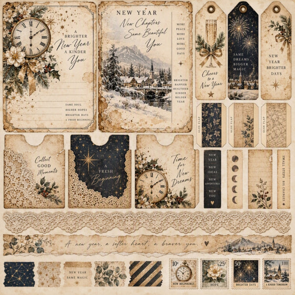 New Year-Premade Junk Journal Page