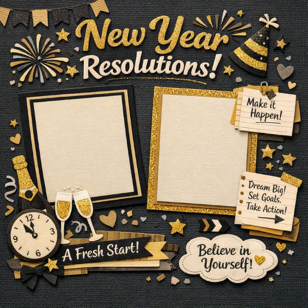 New Year Resolutions!-Premade Scrapbook Page