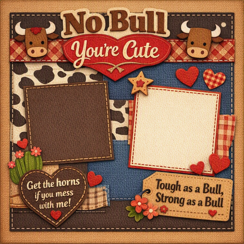 No Bull You're Cute-Premade Scrapbook Page