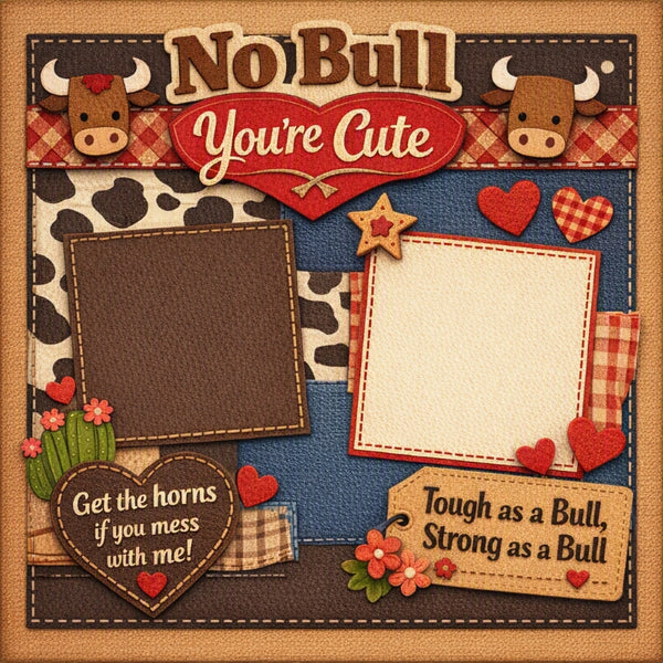 No Bull You're Cute-Premade Scrapbook Page
