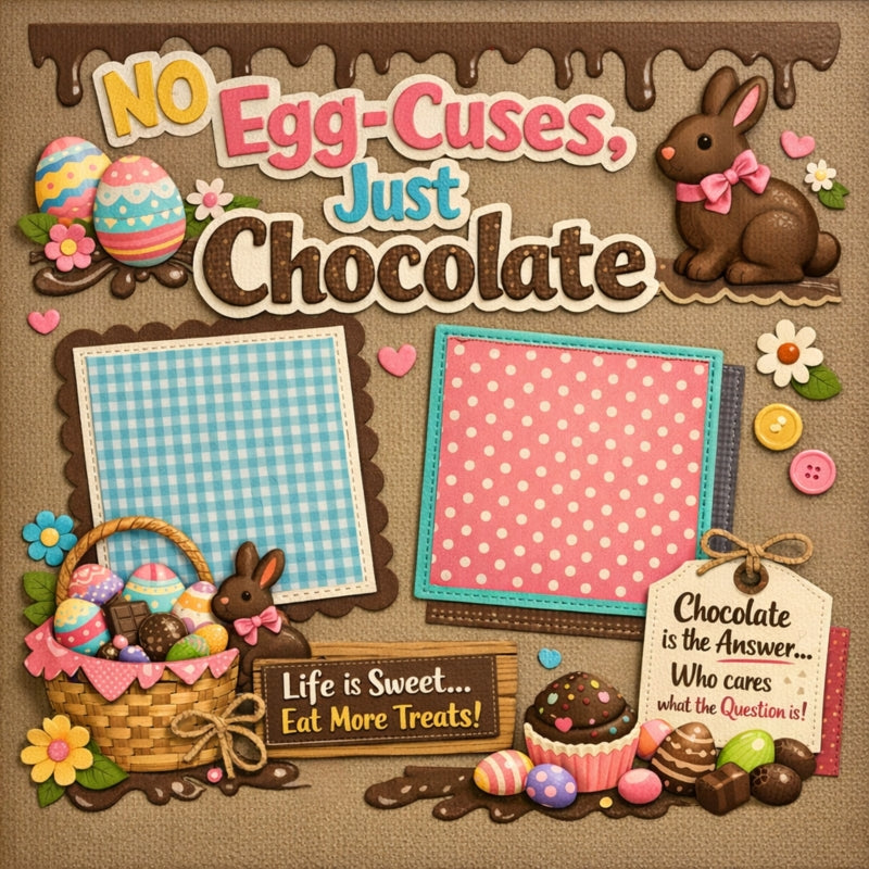 No Egg-Cuses, Just Chocolate-Premade Scrapbook Page