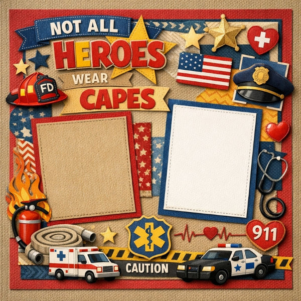 Not All Heroes Wear Capes-Premade Scrapbook Page