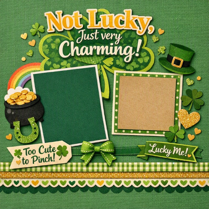 Not Lucky, Just Very Charming!-Premade Scrapbook Page