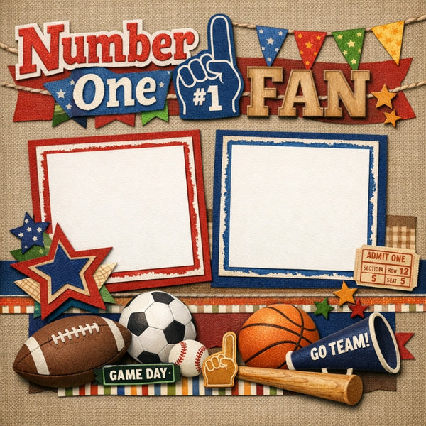 Number One Fan-Premade Scrapbook Page