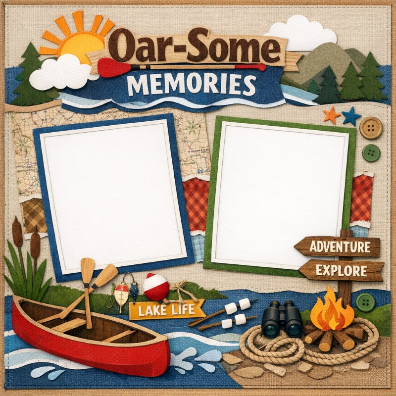Oar-Some Memories-Premade Scrapbook Page