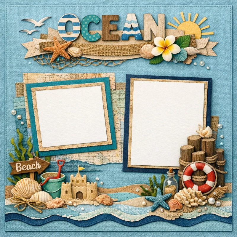 Ocean-Premade Scrapbook Page