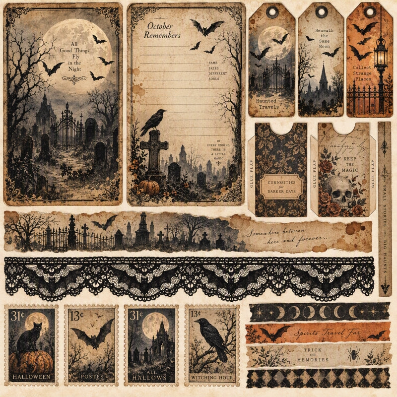 October Remembers-Premade Junk Journal Page