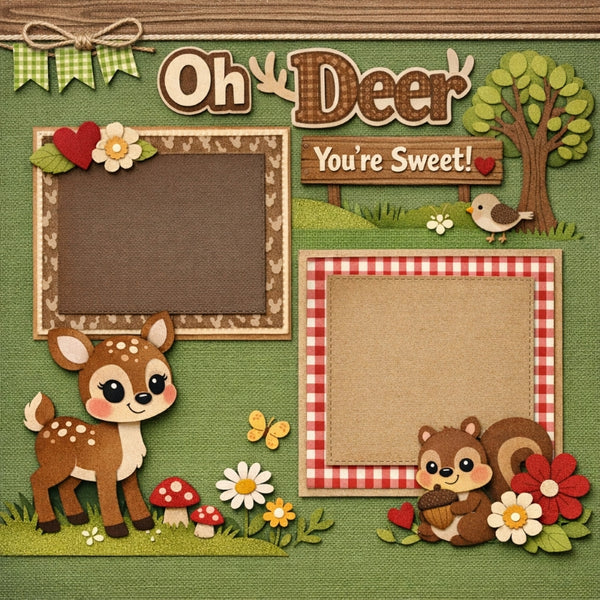 Oh Deer You're Sweet!-Premade Scrapbook Page