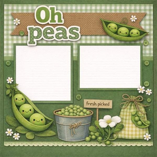 Oh peas-Premade Scrapbook Page
