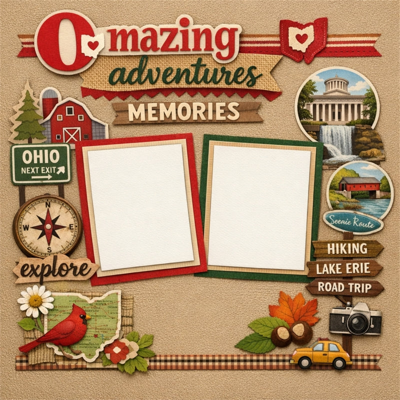 Omazing adventures-Premade Scrapbook Page
