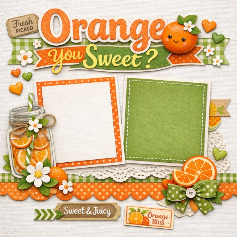 Orange You Sweet?-Premade Scrapbook Page