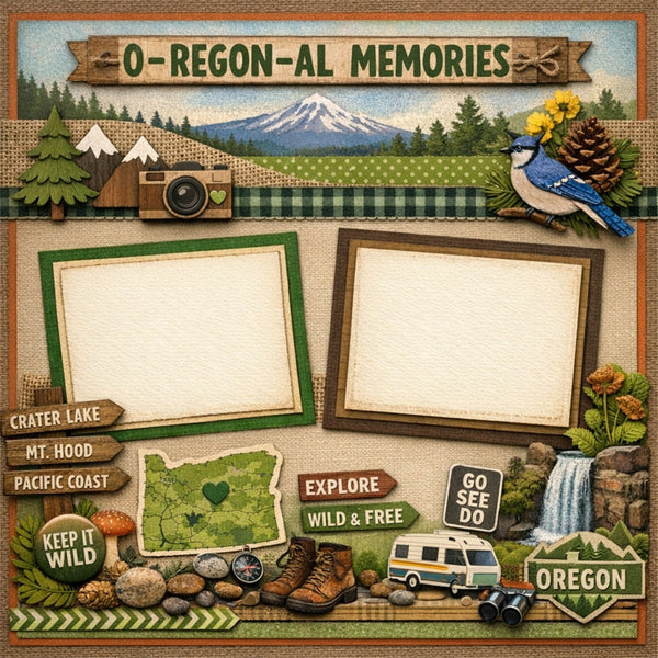 O-Regon-Al Memories-Premade Scrapbook Page