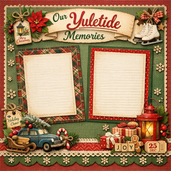Our Yuletide Memories-Premade Scrapbook Page