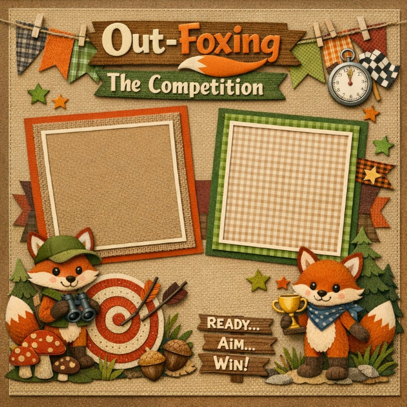 Out-Foxing The Competition-Premade Scrapbook Page