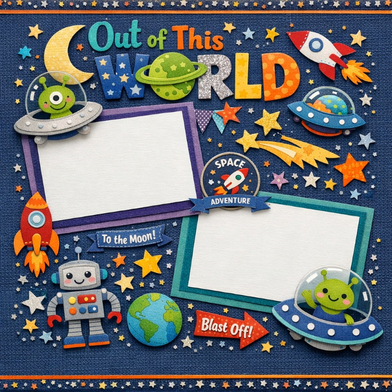 Out of This World-Premade Scrapbook Page