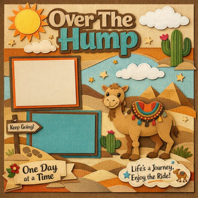 Over The Hump-Premade Scrapbook Page