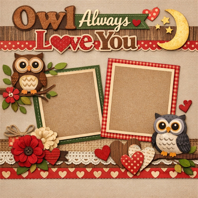 Owl Always Love You-Premade Scrapbook Page