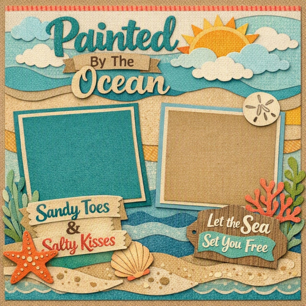 Painted By The Ocean-Premade Scrapbook Page
