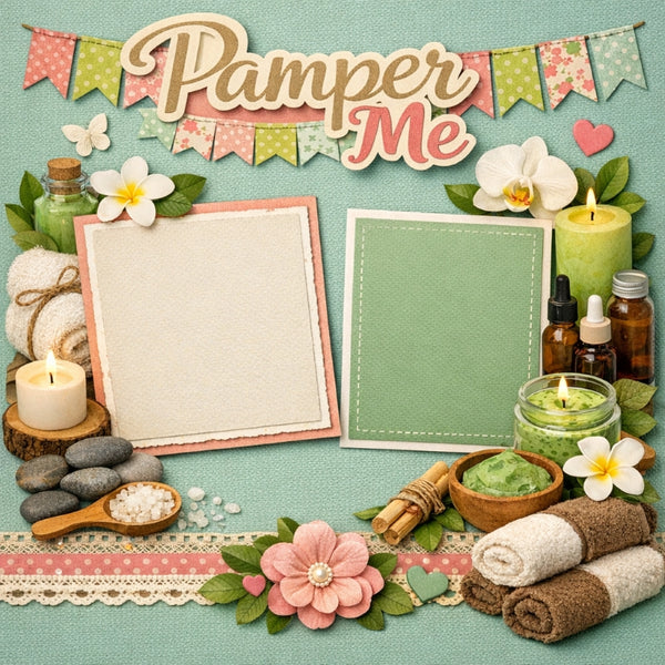 Pamper Me-Premade Scrapbook Page
