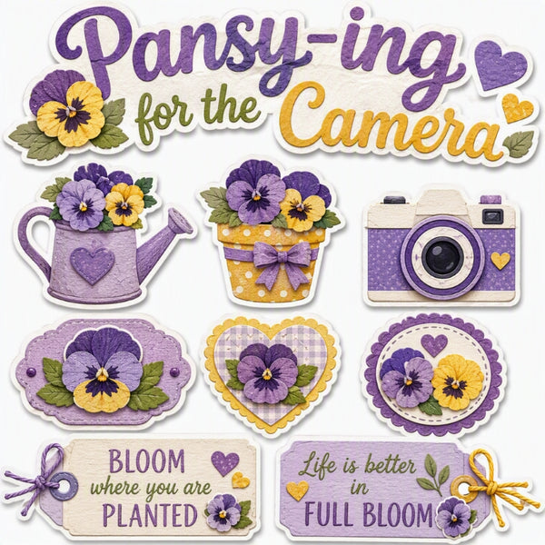 Pansy-ing for the Camera-Premade Cutout Set