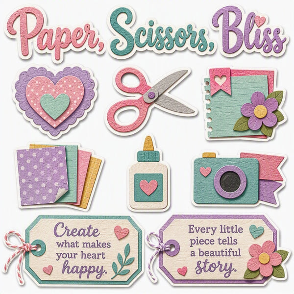 Paper,Scissors,Bliss-Premade Cutout Set